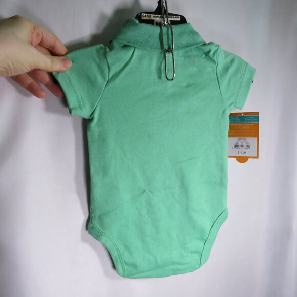 Baby Mint Green Plaid Jumper & Bodysuit 2pc 3Mts Carter's Embroidered Bear - Picture 6 of 16